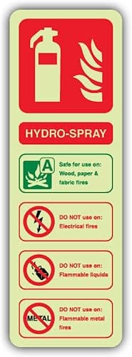 V Safety, panneau extincteur eau pulvérisée phosphorescent 100 × 300 mm